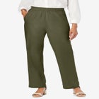 Lightweight Linen-Blend Straight-Leg Pants image number null