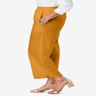 Wide Leg Linen Crop Pant image number null