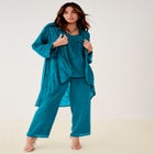 Plus Size Beaded Georgette Scoop Neck 3-Piece Pant Set image number 0