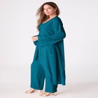 Plus Size Beaded Georgette Scoop Neck 3-Piece Pant Set image number 2