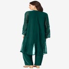 Plus Size Beaded Georgette Scoop Neck 3-Piece Pant Set image number 1