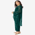 Plus Size Beaded Georgette Scoop Neck 3-Piece Pant Set image number 2