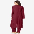 Plus Size Beaded Georgette Scoop Neck 3-Piece Pant Set image number 2