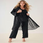 Plus Size Beaded Georgette Scoop Neck 3-Piece Pant Set image number null