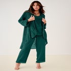 Plus Size Beaded Georgette Scoop Neck 3-Piece Pant Set image number 0
