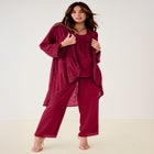 Plus Size Beaded Georgette Scoop Neck 3-Piece Pant Set image number 0