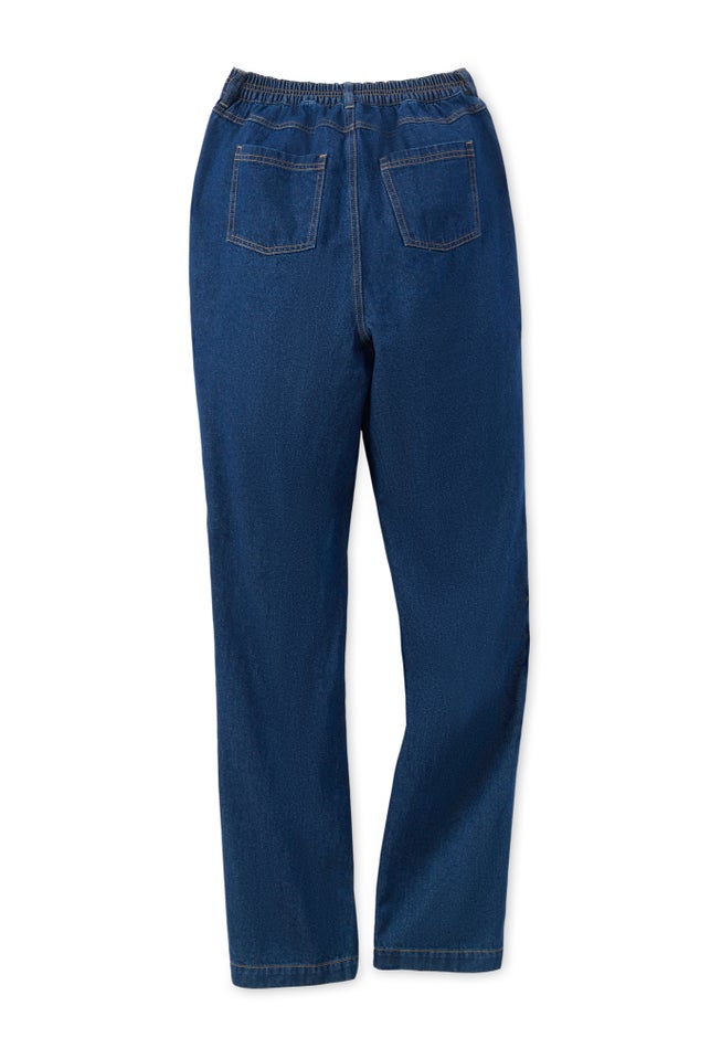 Perfect All-Cotton Back-Elastic Denim Jeans image number 1