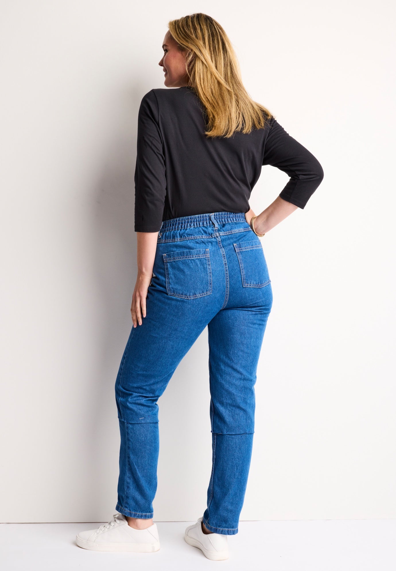 Perfect All-Cotton Back-Elastic Denim Jeans image number 7