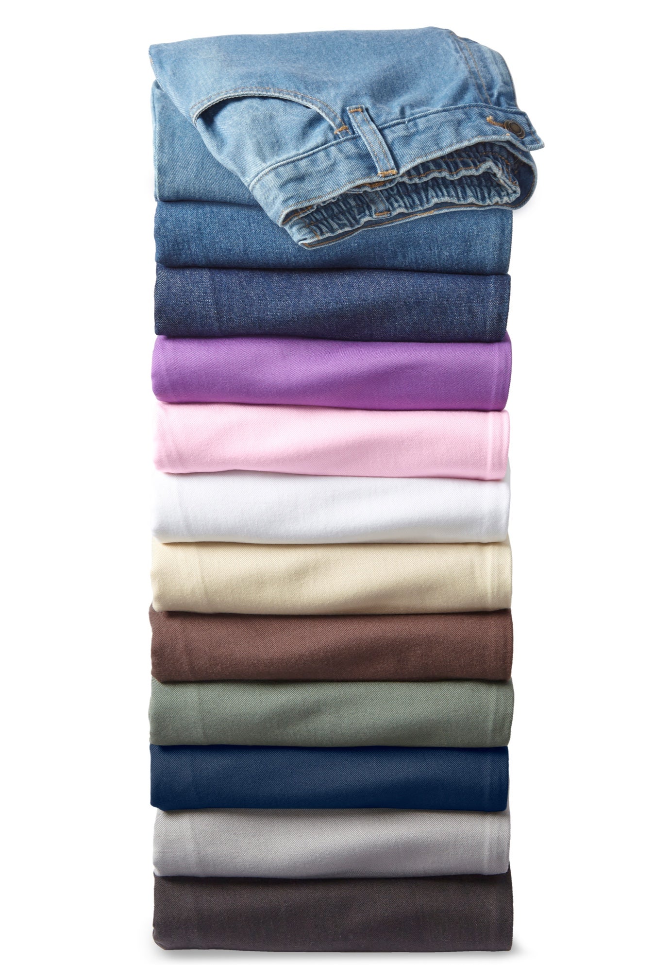 Perfect All-Cotton Back-Elastic Denim Jeans image number 3