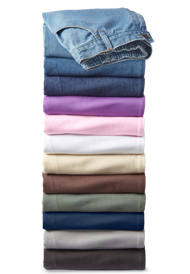 Perfect All-Cotton Back-Elastic Denim Jeans image number 3