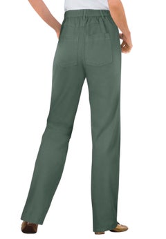 Perfect Back-Elastic Gap-Free Straight-Leg Cotton Jeans