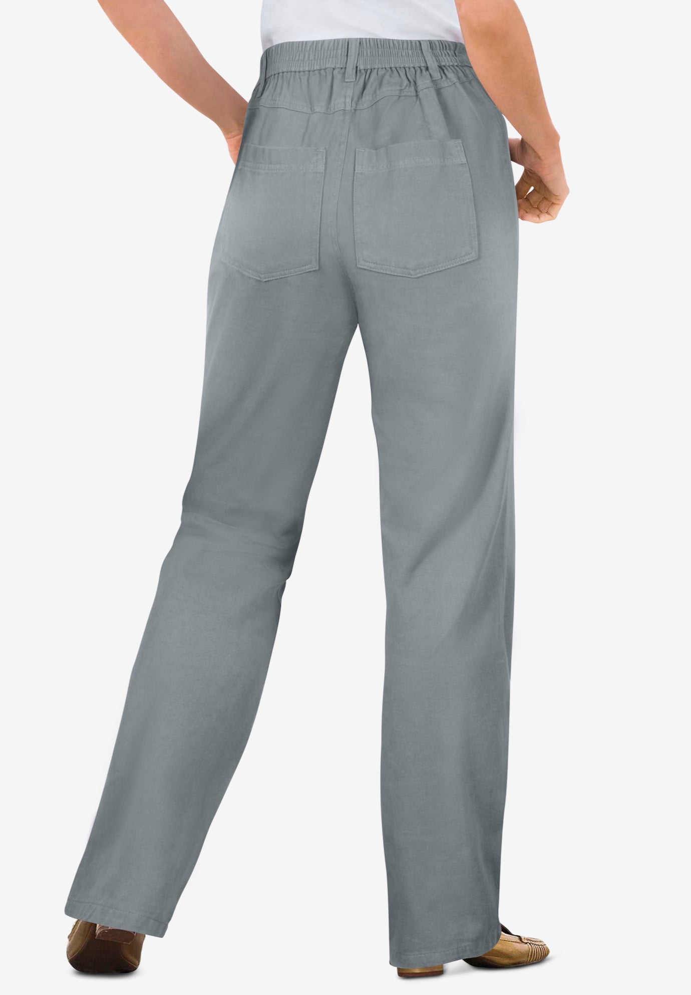 Perfect All-Cotton Back-Elastic Denim Jeans image number 1