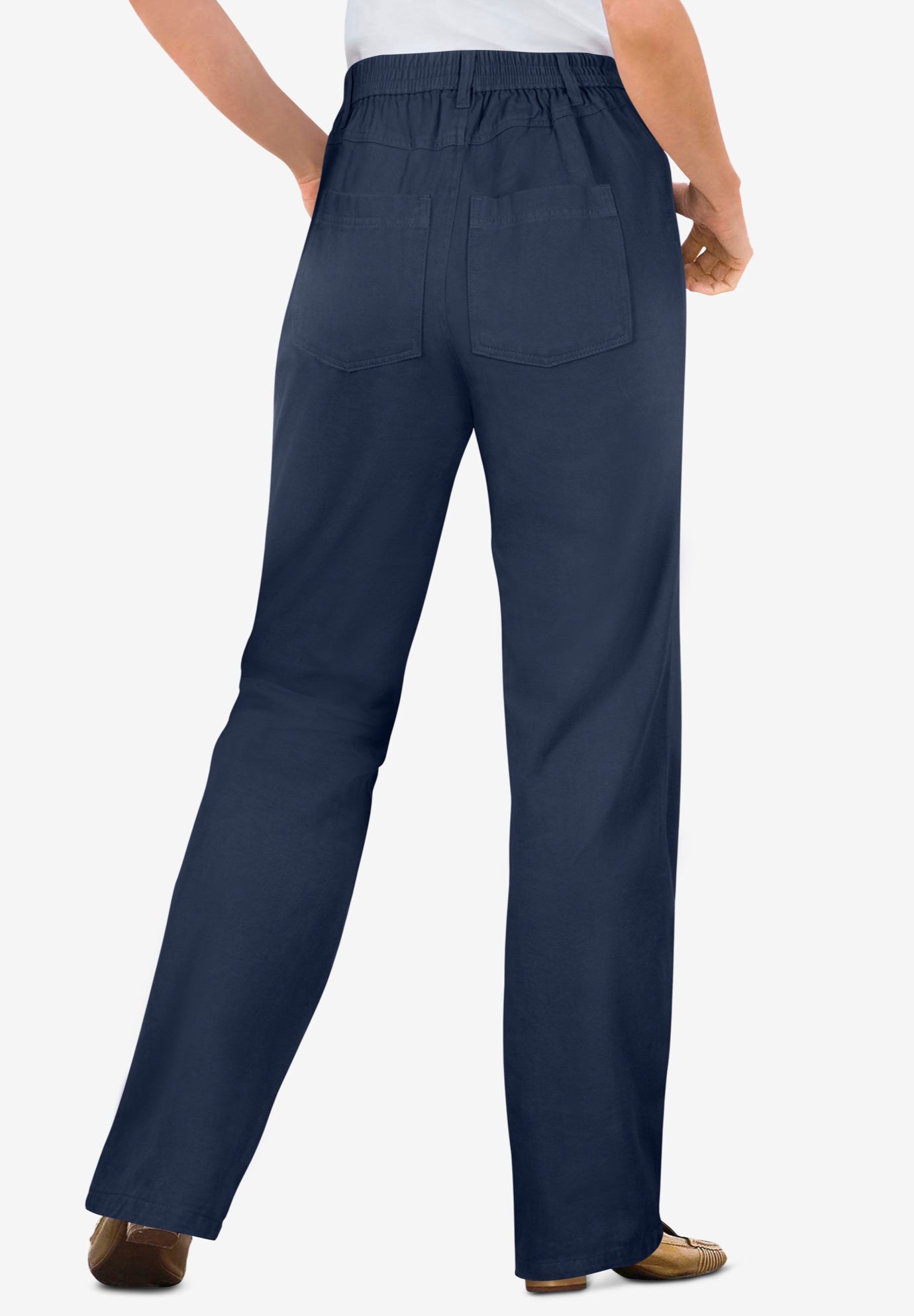 Perfect All-Cotton Back-Elastic Denim Jeans image number 1