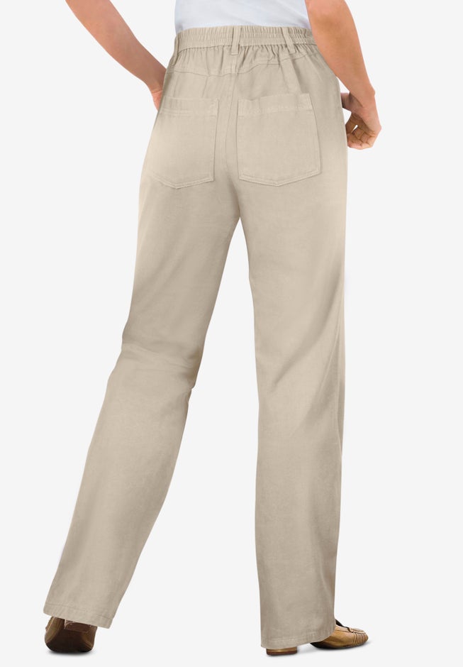 Perfect All-Cotton Back-Elastic Denim Jeans image number 1