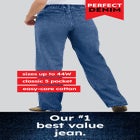 Perfect Back-Elastic Gap-Free Straight-Leg Cotton Jeans image number 5