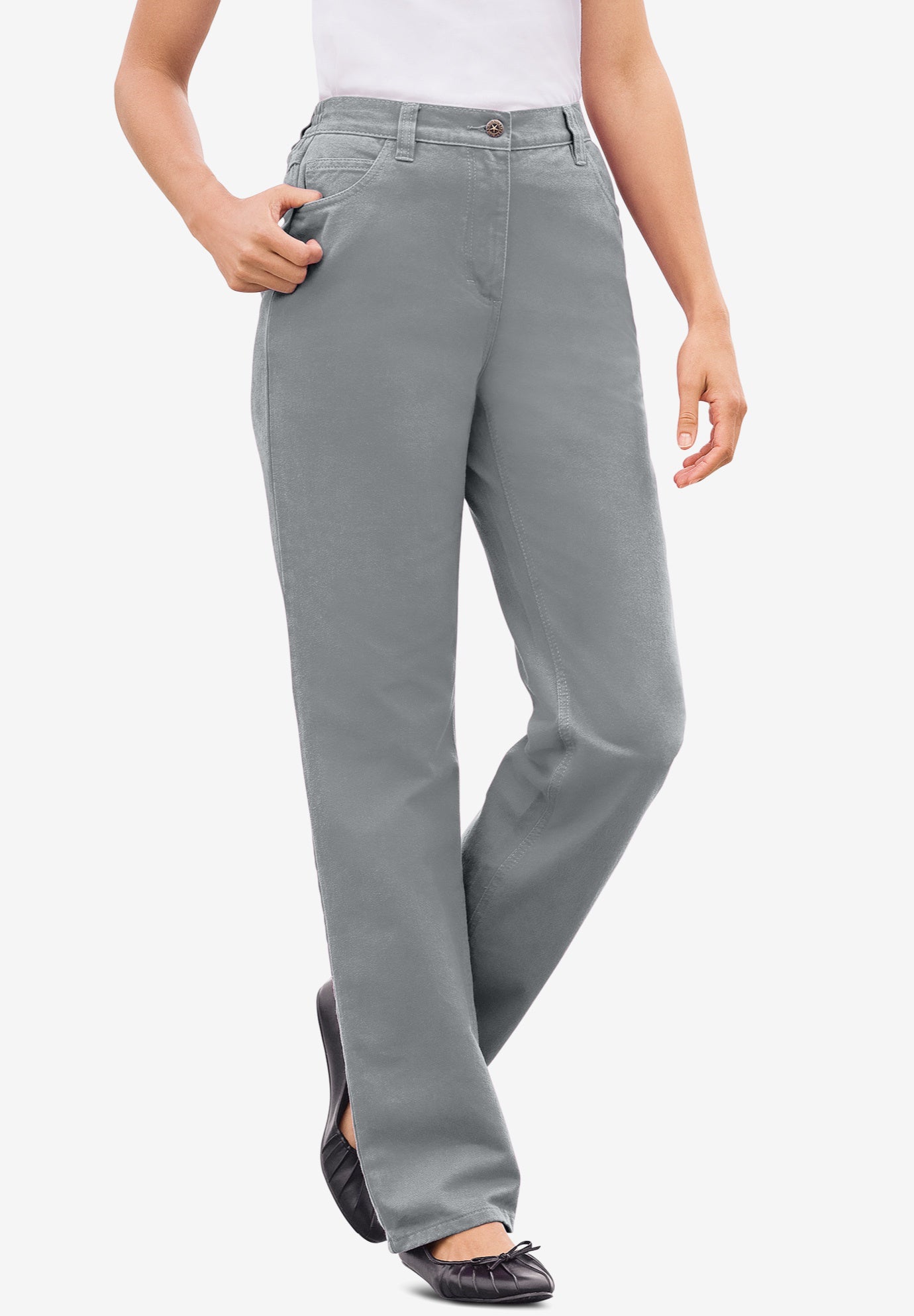 Perfect All-Cotton Back-Elastic Denim Jeans image number 0