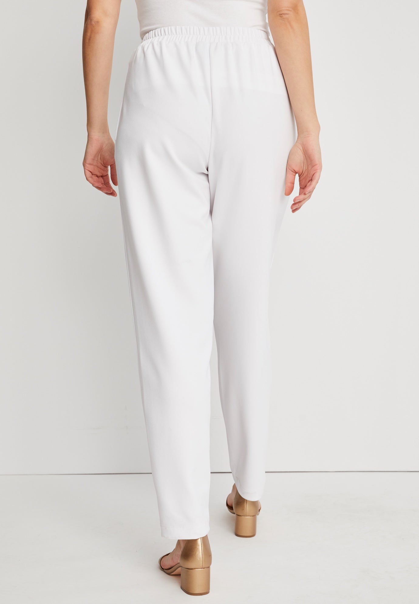 Stretch Knit Crepe Straight Leg Pants image number 2