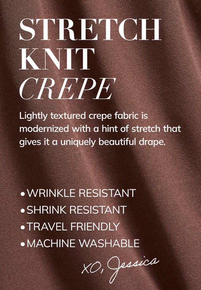 Stretch Knit Crepe Straight Leg Pants image number 1