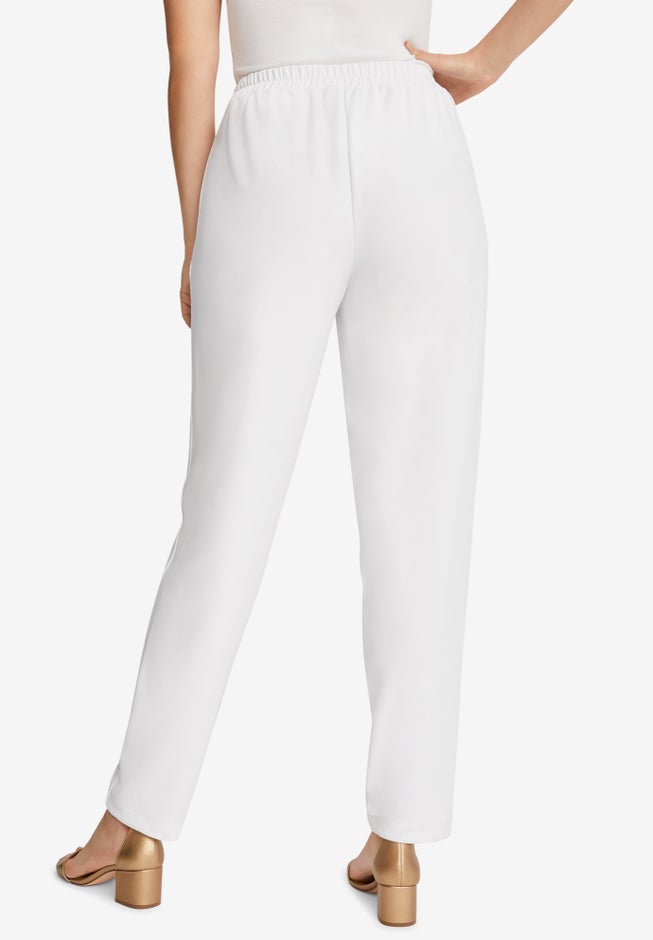 Stretch Knit Crepe Straight Leg Pants image number 2
