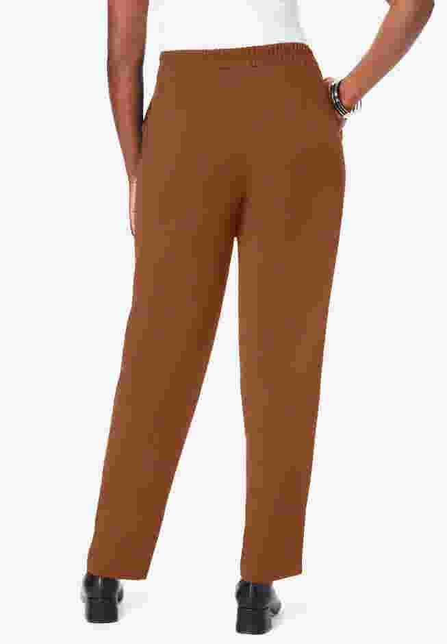 Stretch Knit Crepe Straight Leg Pants image number 1