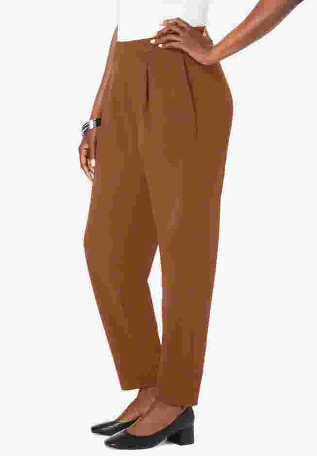 Stretch Knit Crepe Straight Leg Pants image number 2