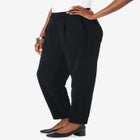 Stretch Knit Crepe Straight Leg Pants image number null
