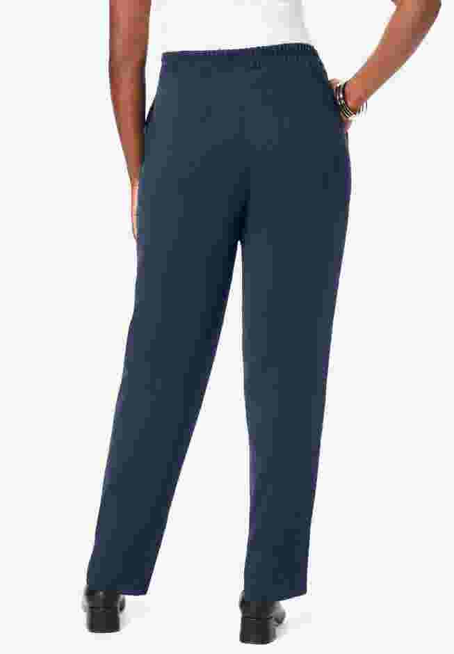 Stretch Knit Crepe Straight Leg Pants image number 1