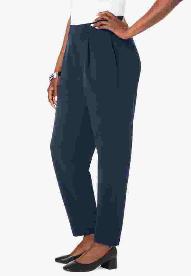Stretch Knit Crepe Straight Leg Pants image number 2