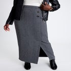 Side-Button Wool Skirt image number null