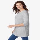 Perfect Three-Quarter Sleeve Crewneck Tunic image number null