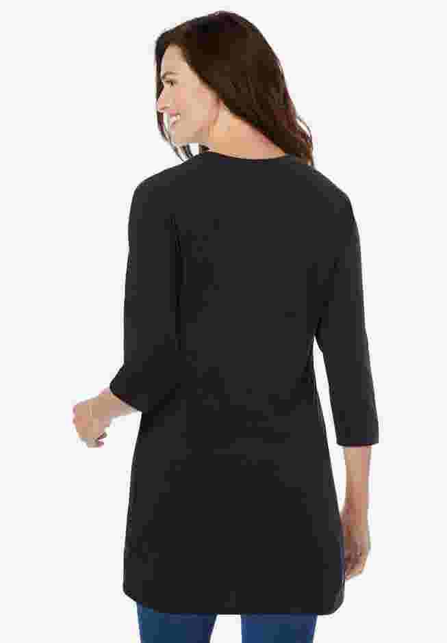 Perfect Three-Quarter Sleeve Crewneck Tunic image number 1