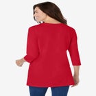 Perfect Three-Quarter Sleeve Crewneck Tunic image number null