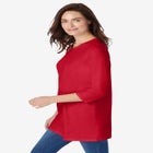 Perfect Three-Quarter Sleeve Crewneck Tunic image number null