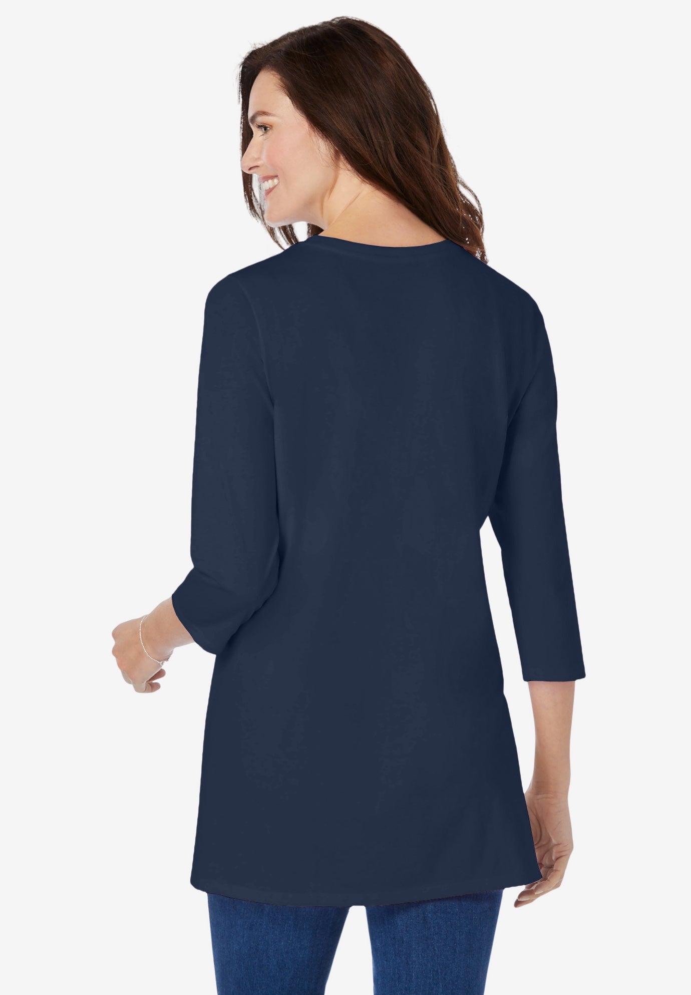 Perfect Three-Quarter Sleeve Crewneck Tunic image number 1