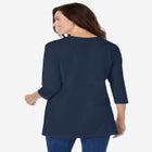 Perfect Three-Quarter Sleeve Crewneck Tunic image number null