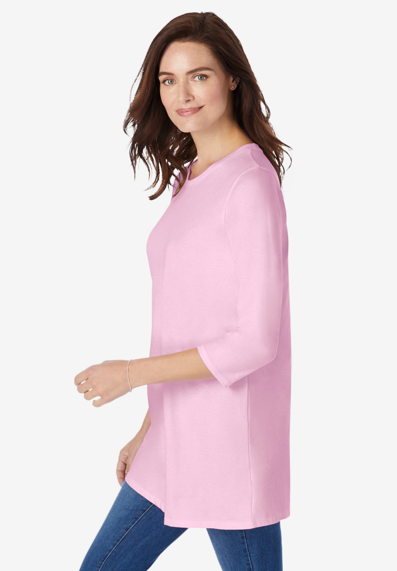 Perfect Three-Quarter Sleeve Crewneck Tunic image number 2
