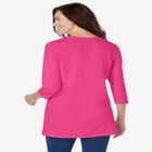 Perfect Three-Quarter Sleeve Crewneck Tunic image number null