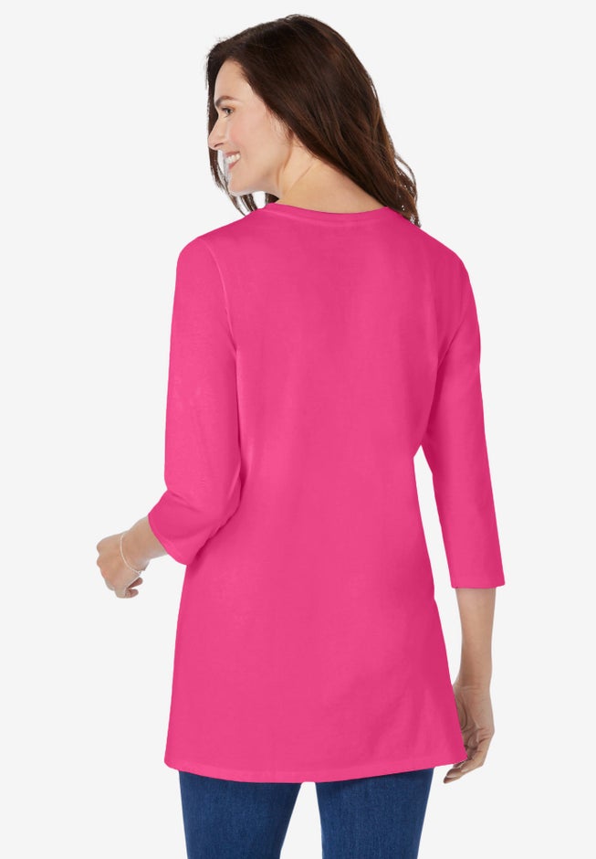 Perfect Three-Quarter Sleeve Crewneck Tunic image number 1