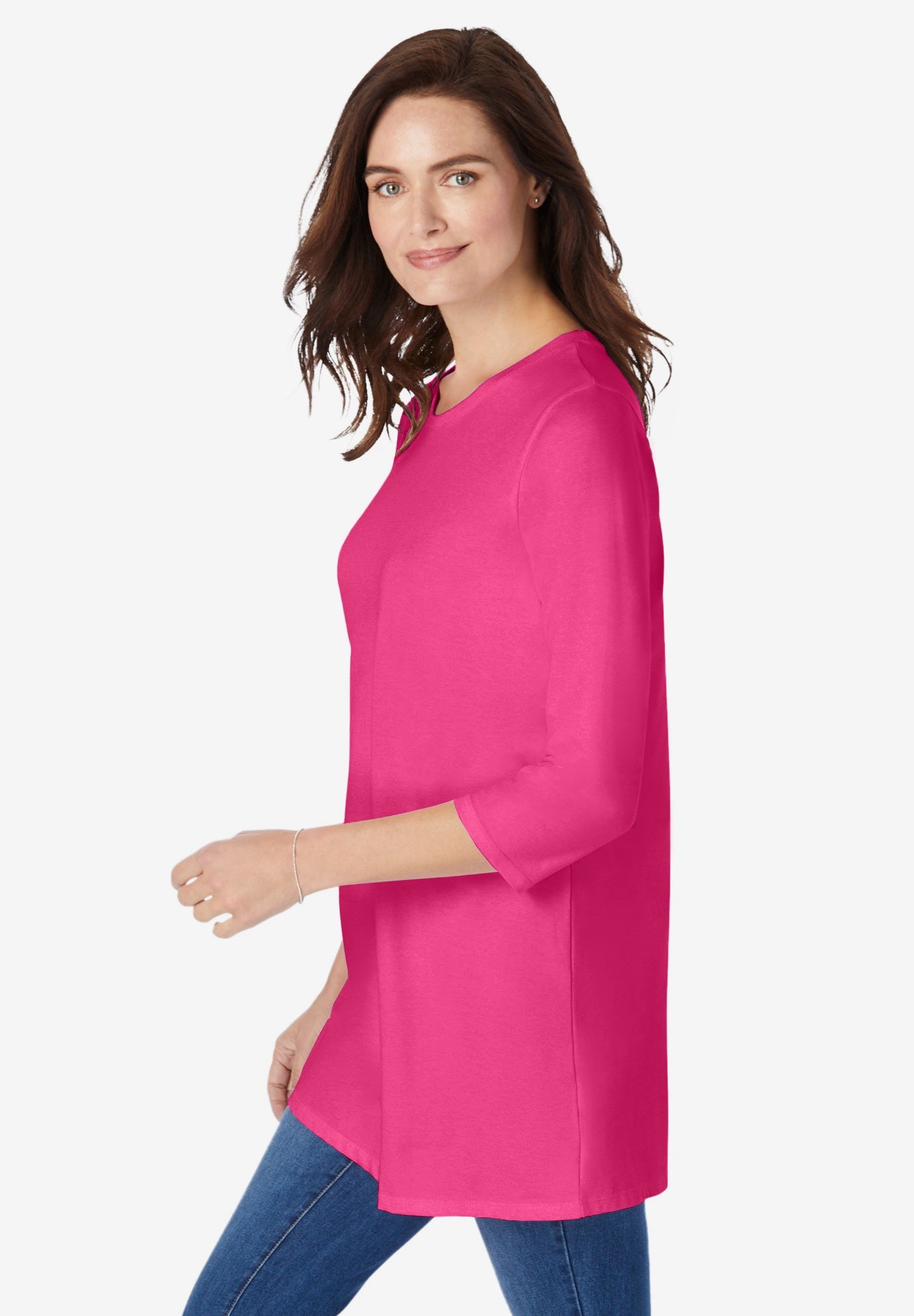Perfect Three-Quarter Sleeve Crewneck Tunic image number 2