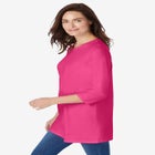 Perfect Three-Quarter Sleeve Crewneck Tunic image number null