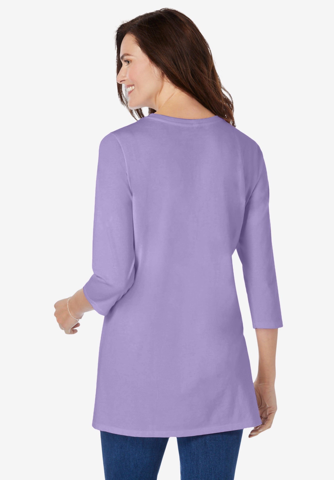 Perfect Three-Quarter Sleeve Crewneck Tunic image number 1
