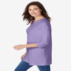 Perfect Three-Quarter Sleeve Crewneck Tunic image number null