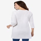 Perfect Three-Quarter Sleeve Crewneck Tunic image number null