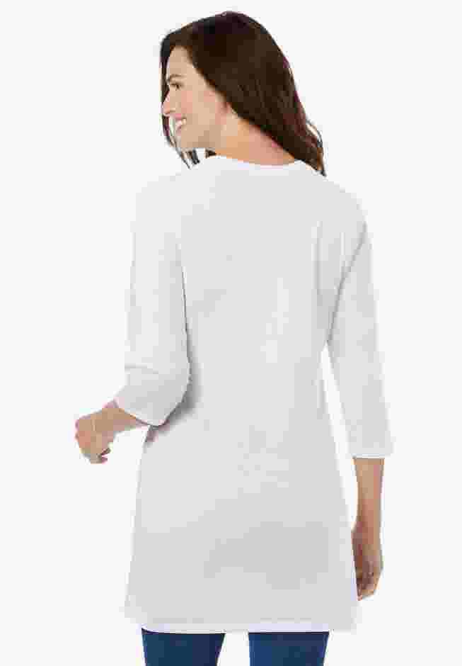 Perfect Three-Quarter Sleeve Crewneck Tunic image number 1