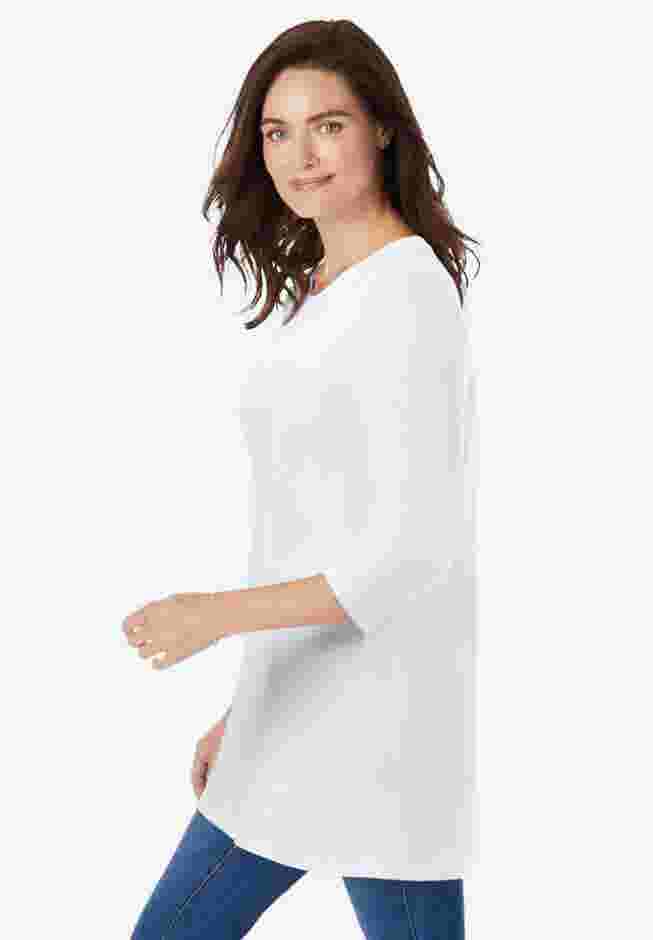 Perfect Three-Quarter Sleeve Crewneck Tunic image number 2