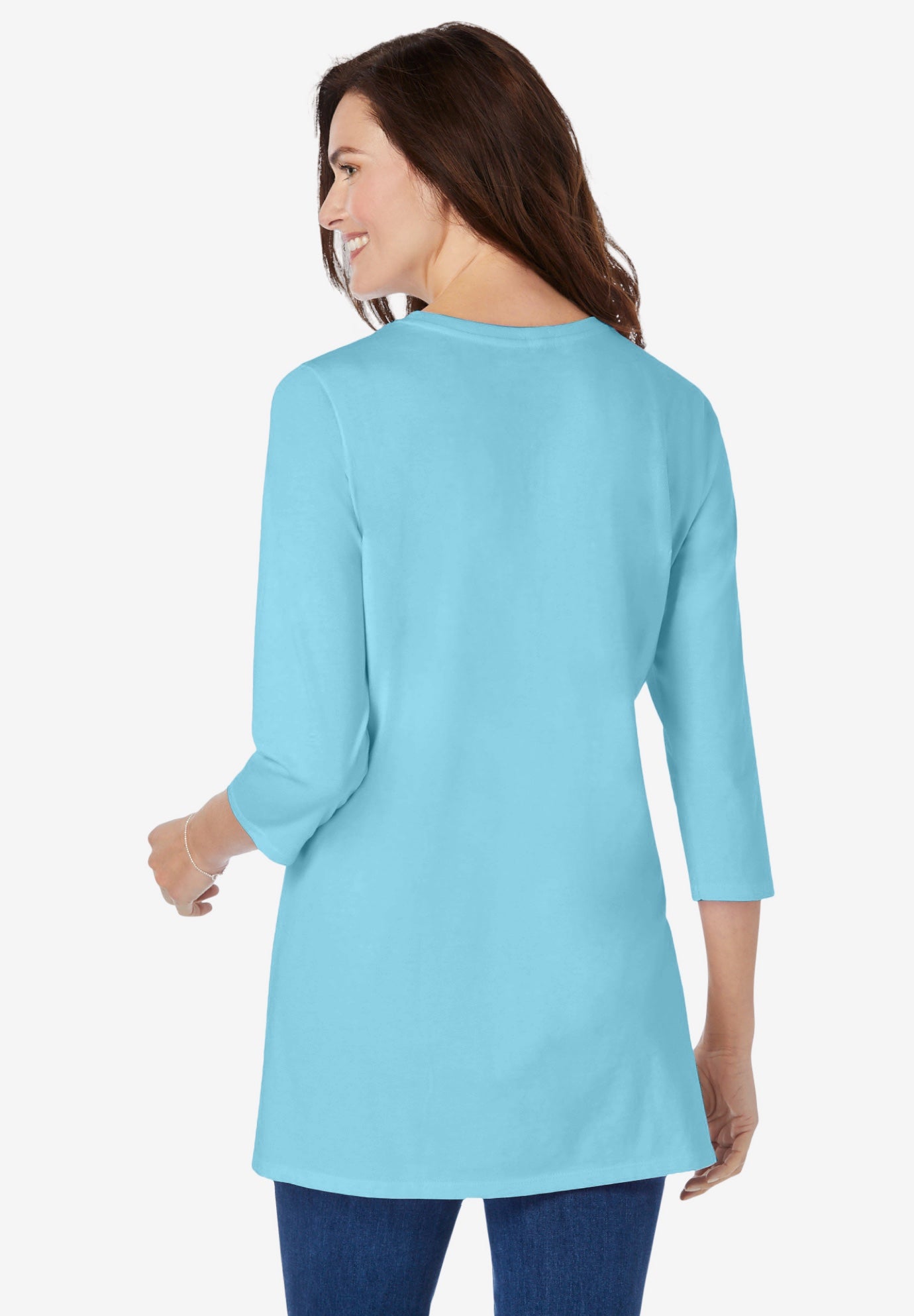 Perfect Three-Quarter Sleeve Crewneck Tunic image number 1
