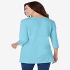 Perfect Three-Quarter Sleeve Crewneck Tunic image number null