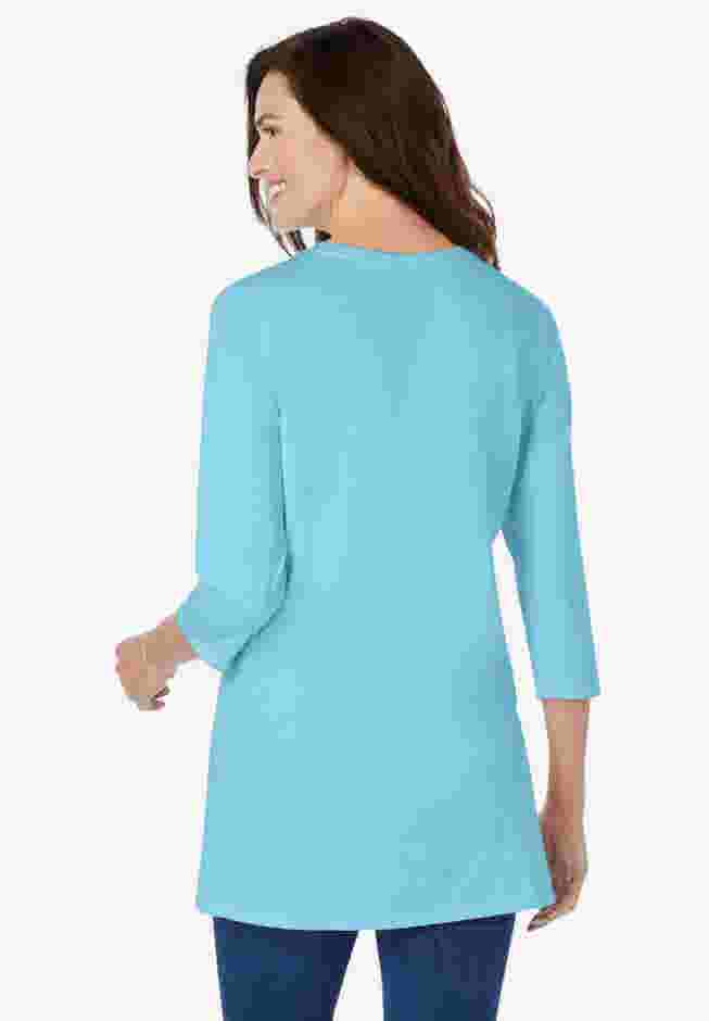 Perfect Three-Quarter Sleeve Crewneck Tunic image number 1