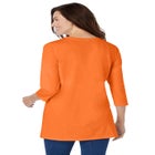 Perfect Three-Quarter Sleeve Crewneck Tunic image number null