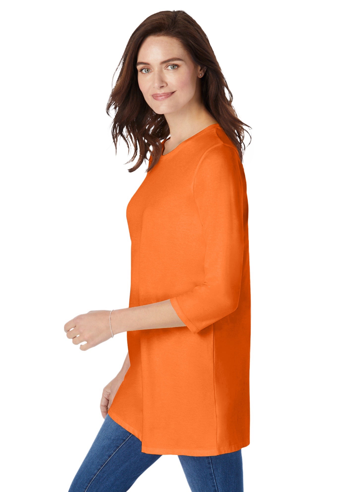 Perfect Three-Quarter Sleeve Crewneck Tunic image number 2